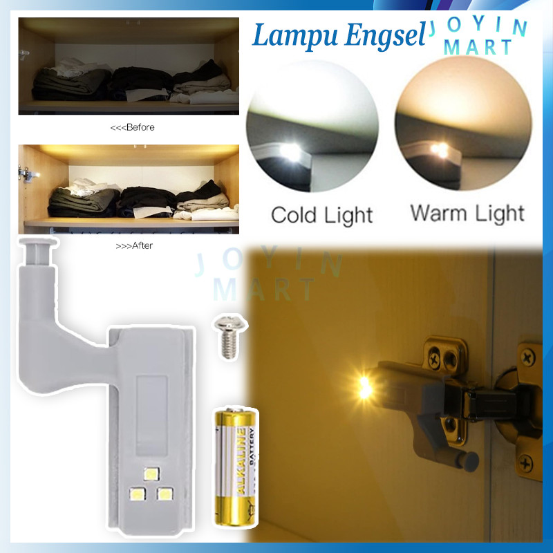 Lampu Engsel Led + Baterai/Lampu Led Engsel Sendok Pintu/Lampu Lemari Otomatis