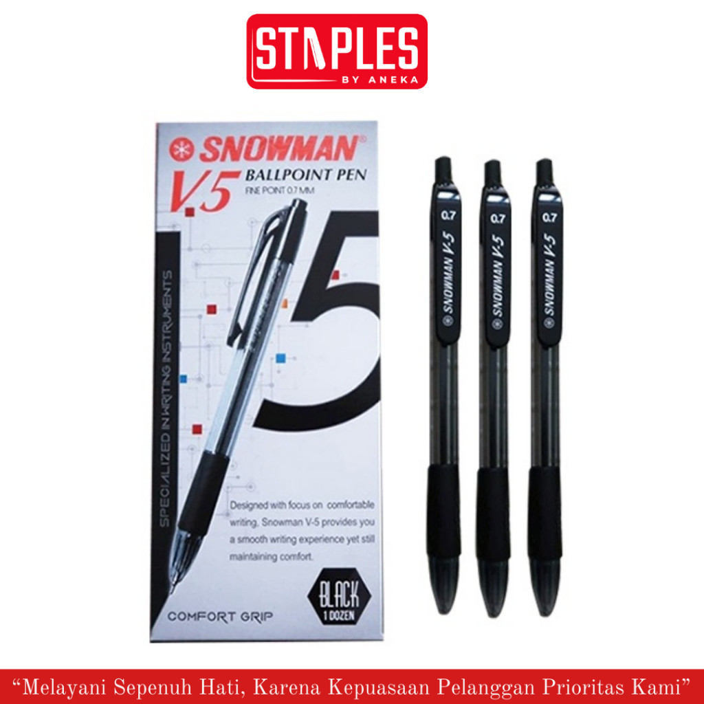 

Pena Snowman V-5 Hitam / Pulpen