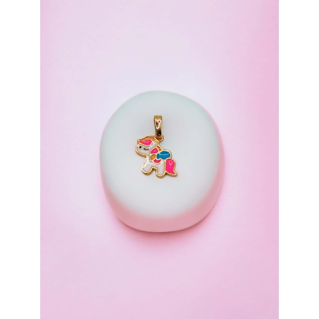 Liontin anak karakter kudaponi lapis emas