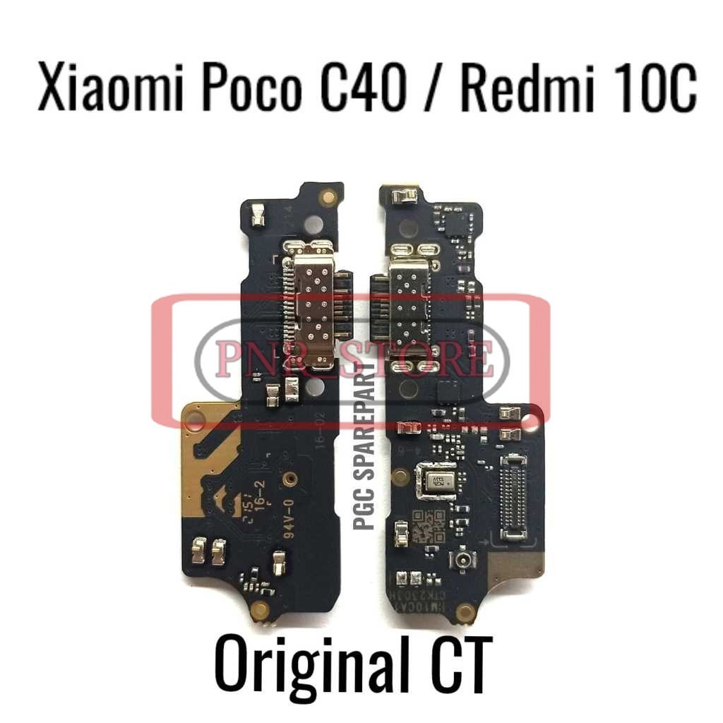 Original CT Ada IC - Papan Konektor PCB Charger & Mic Xiaomi Poco C40 / Pocophone C40 / Redmi 10C / 