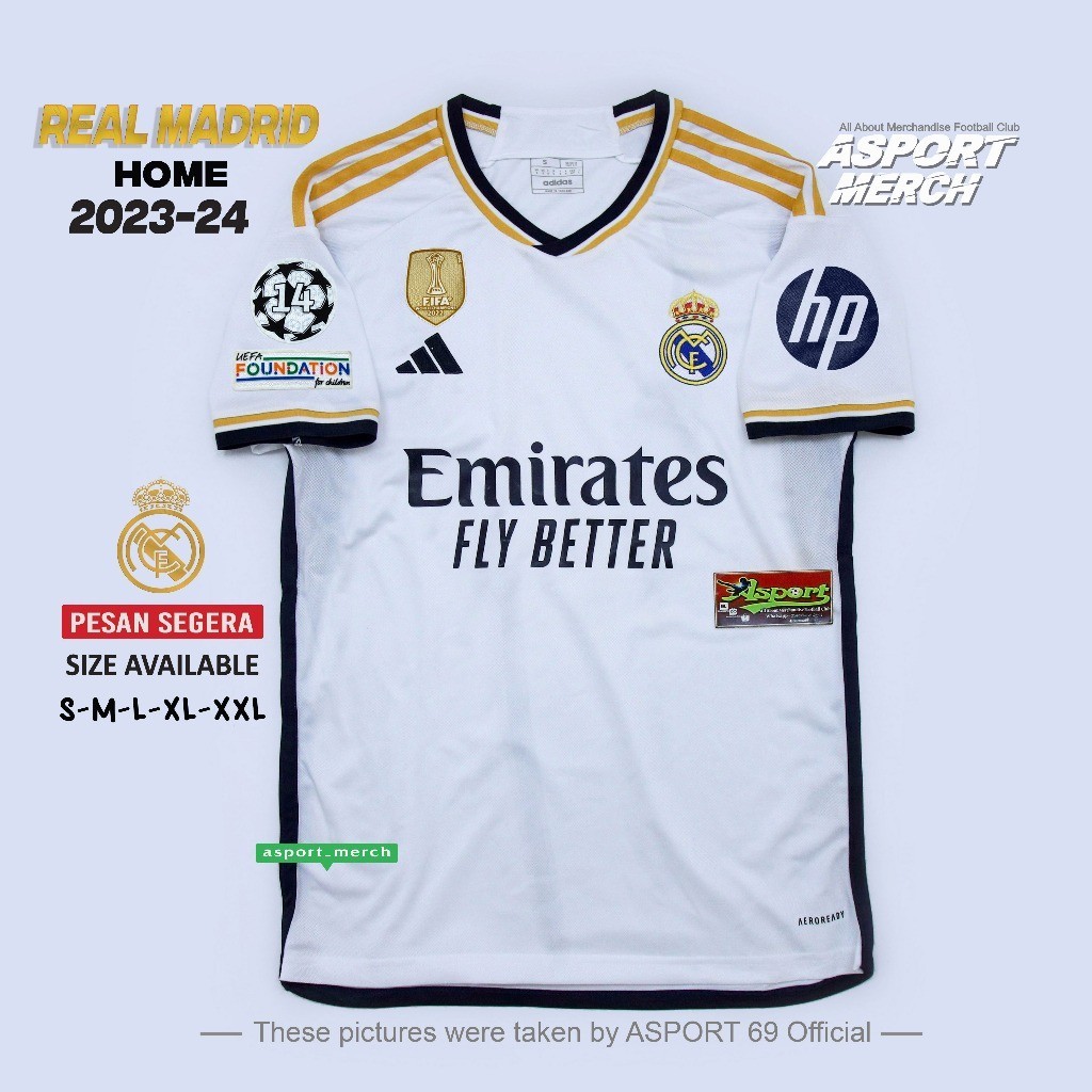 RF54ZX JERSEY BOLA REAL MADRID HOME 2023 2024 SOCCER JERSEY MADRID HOME 23 24 IMPORT