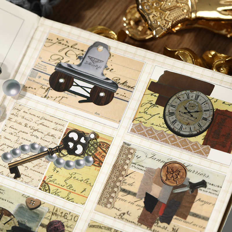 

2 sheets Stickers Paper Antique Material Accessories DIY Classical Supplies Decoration Package Scrapbooking Decorative sticker