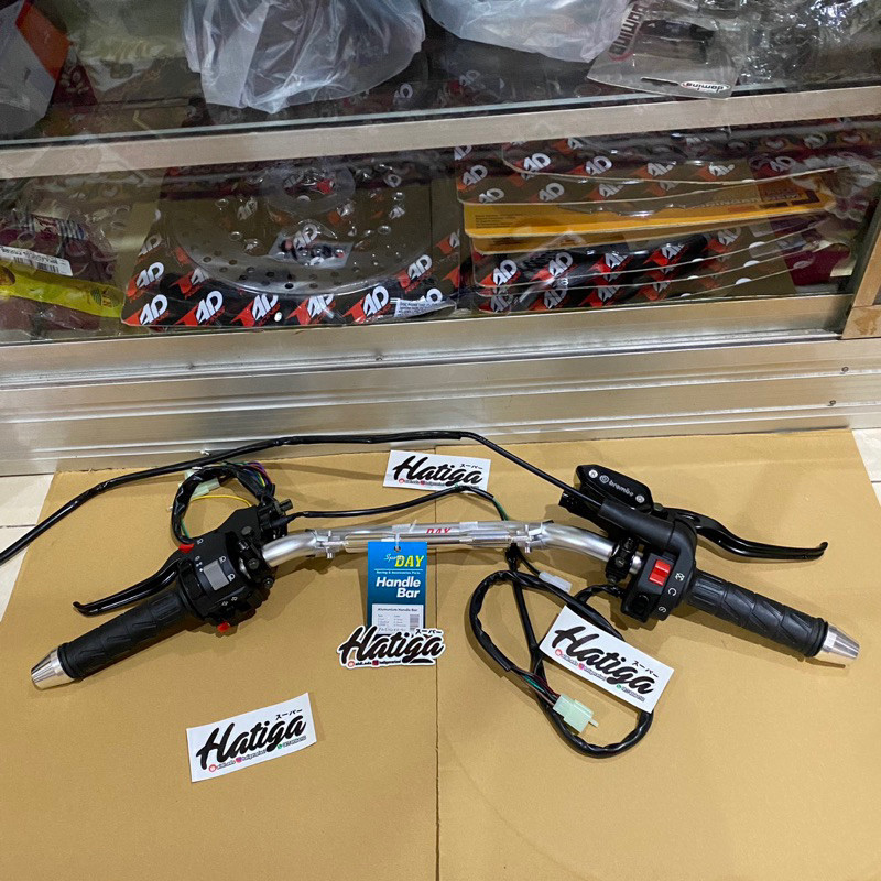 paket stang stir day copy daytona lengkap pnp GL MP TIGER holder ksr, Vixion, jalu ninja handgrip da