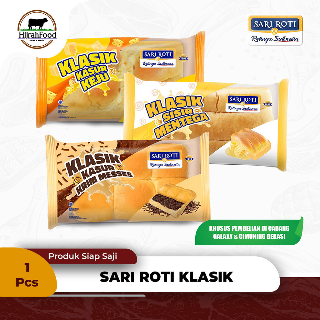 

Sari Roti Klasik Kasur Keju / Krim Messes / Sisir Mentega 174 gram