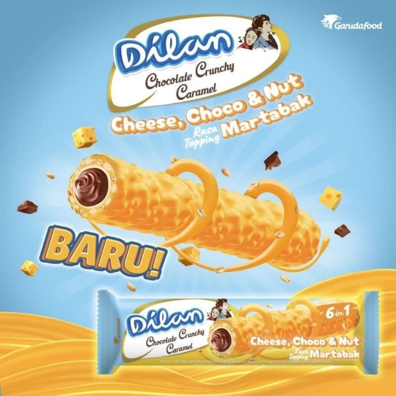 

Dilan chocolate crunchy caramel crispy biskuits wafer stik peanuts cheese cream 6in1