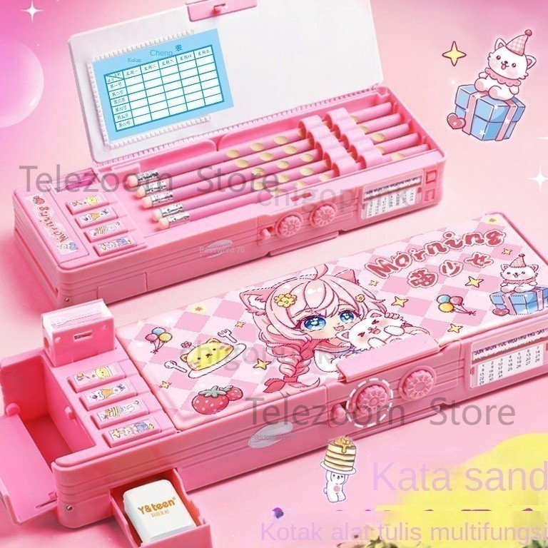 

Tempat Pensil Kotak Pensil Tempat Pensil Bahan Plastik Multifungsi Kotak Penyimpanan Alat Tulis Kartun Lucu Tempat Pensil