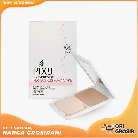 ORI Grosir PIXY UV Whitening Perfect Creamy Cake FULL - Refill 11.5gr - Bedak Padat