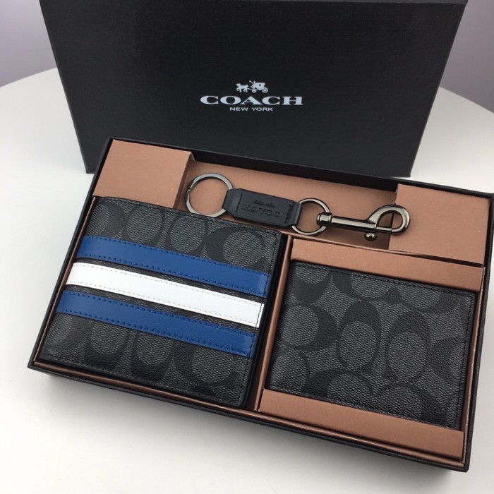 Ċöāĉħ Wallet in Signature Canvas With Varsity Stripe-F26072