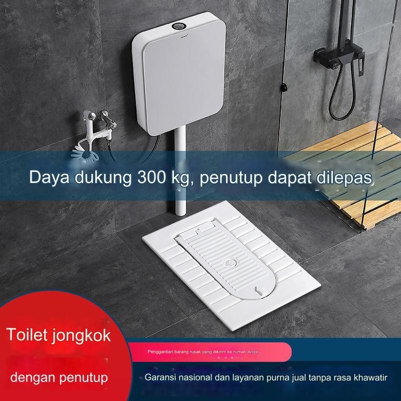 Dengan Penutup Piring Toilet/Terintegrasi Flip Jongkok Toilet/Keramik Kursi Toilet/Bangku Rumah Tang