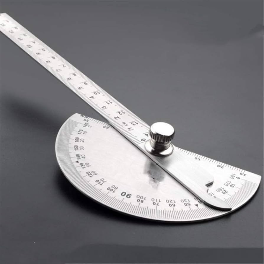 

∼Aurabelle.id∼ - Protractor Penggaris Busur Derajat Measuring 14.5cm 180 Degree - PR180 - Silver RULER Angle Finder 180 Degree Protractor Stainless Steel Angle Gauge