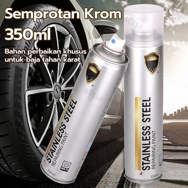 Cat Semprot Krom 350 ML Warna Krom Cat Logam Otomotif Krom Cat Semprot Krom Sapporo Baja Tahan Karat