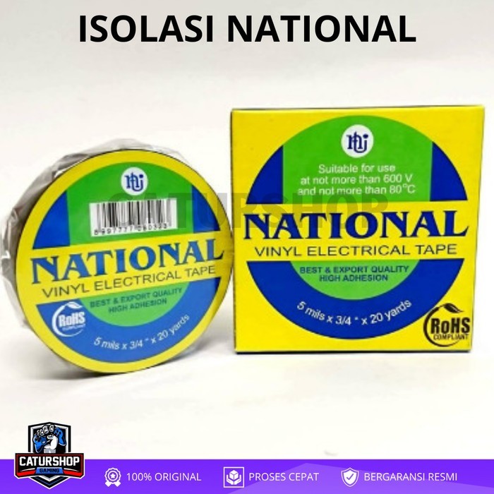 

Isolasi Listrik NATIONAL HITAM Plakban Kabel Nasional Electric Tape
