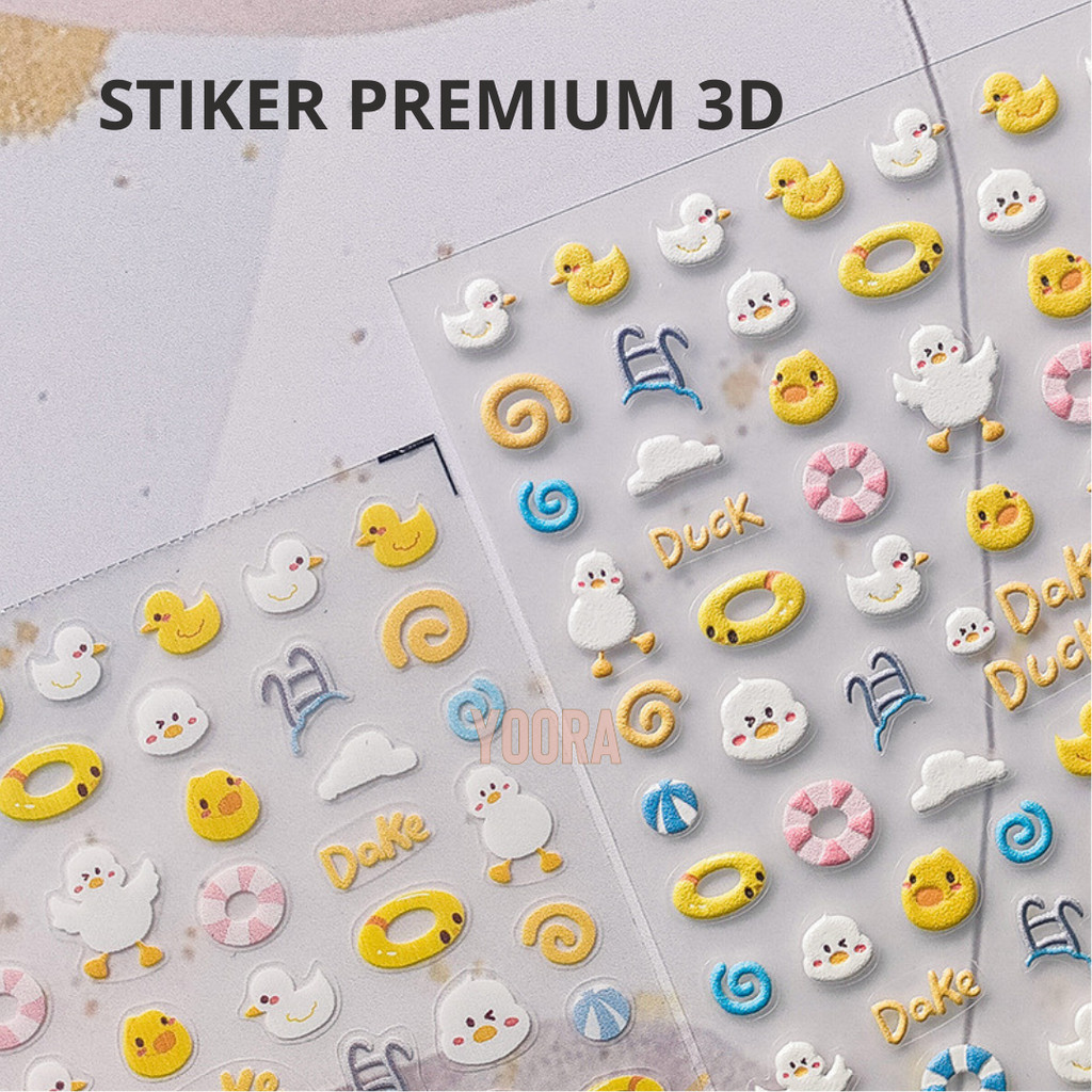 Stiker Kuku 3D Motif Cute Kuromi/Dinosaurus/Bear Warna-Warni/Stiker Kucing/Bulan Sabit Starry