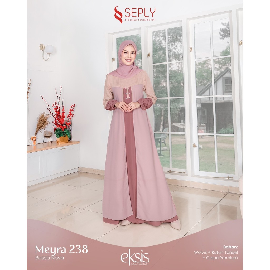 Seply Meyra 238 Gamis Sarimbit Eksis 245 Eksis 246 Bossa Nova Crystal Blue Variasi Layer Wolvis