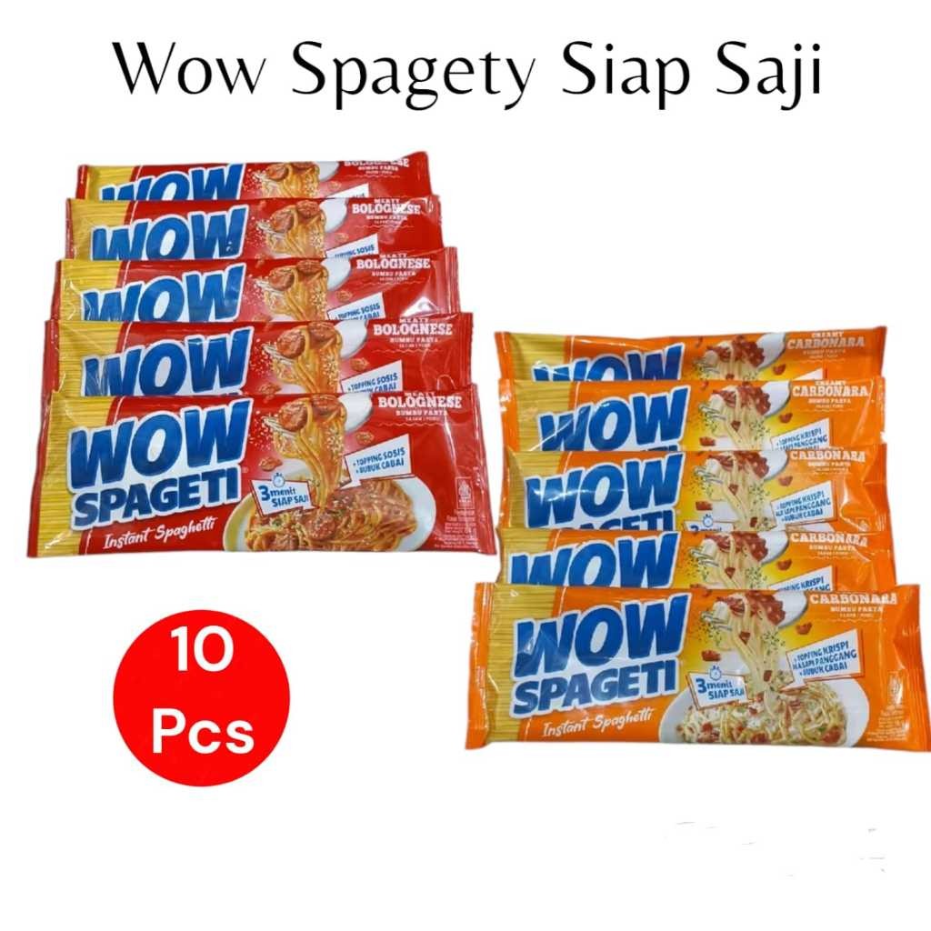 

Paket 10 Pcs Pasta Wow Spageti Instan Mix Carbonara Bolognese Mie Spaghetti Siap Saji