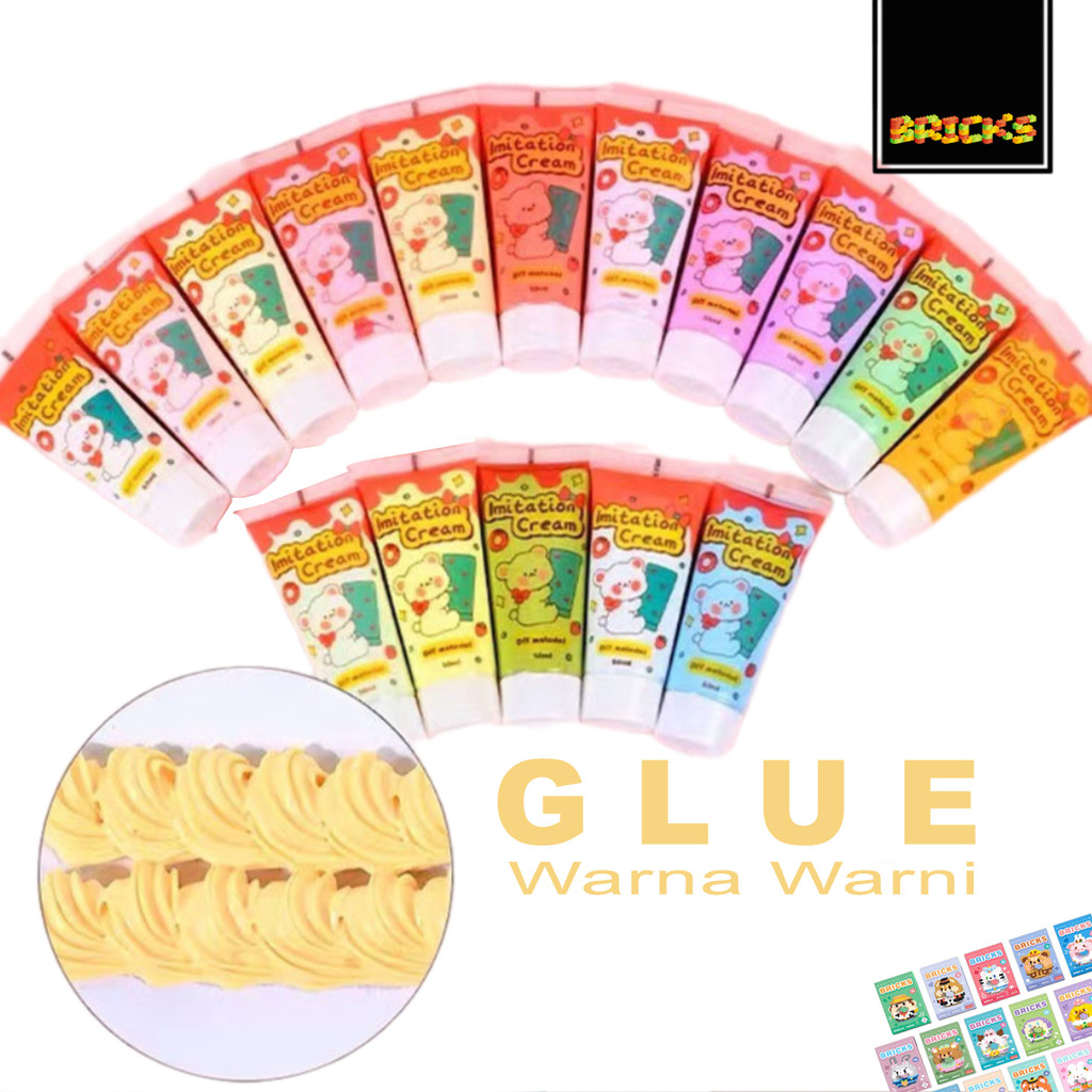 

Lem Cream Serbaguna DIY Clay Simulation Cream Glue Warna Untuk Deco Resin Glue Warna Warni 50 ML