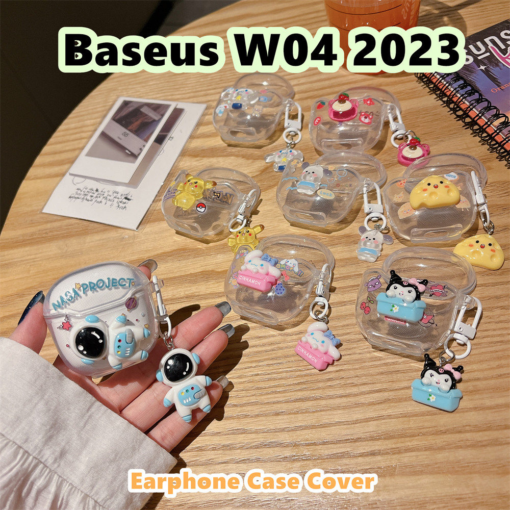 【Coco Case】Case Baseus W04 2023 Casing Trendi Kartun DIY Soft Silikon Kasus Telpon telinga