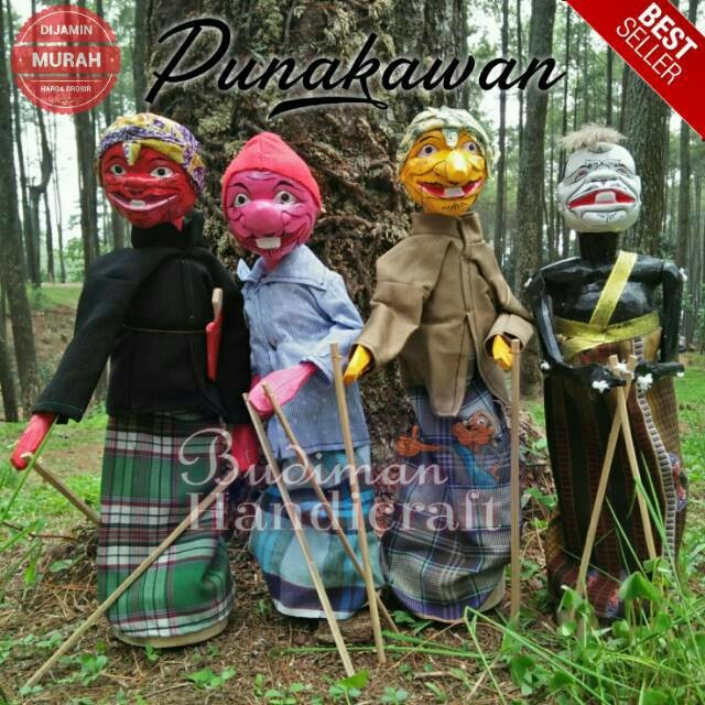 NC61YQ Wayang Golek Punakawan 1set=isi 4pcs (Cepot,Dewala,Gareng,Semar)