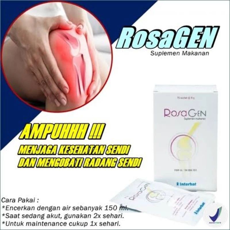 Rosagen 10 Sachet Suplemen Untuk Kesehatan Sendi Dan Tulang .