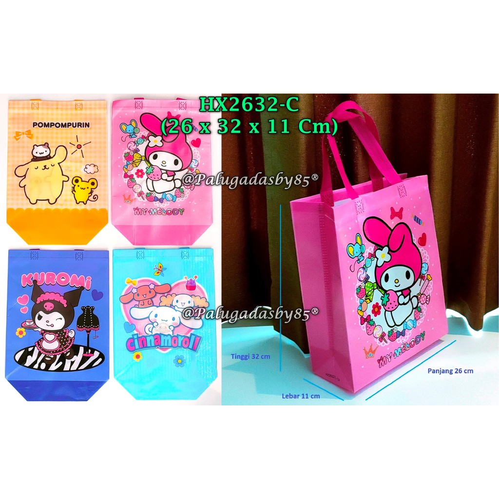 

(1 Biji) Tas Karung Sanrio 26 x 32 x 11 Cm / Gift Bag Sanrio / Goodie Bag Sanrio / Tas Karung GXIMP HX2632-C Large