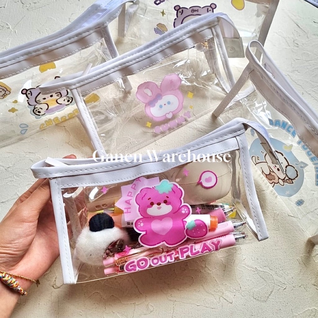 

[GW] Pouch Tempat Pensil Transparan Pvc Motif Kartun