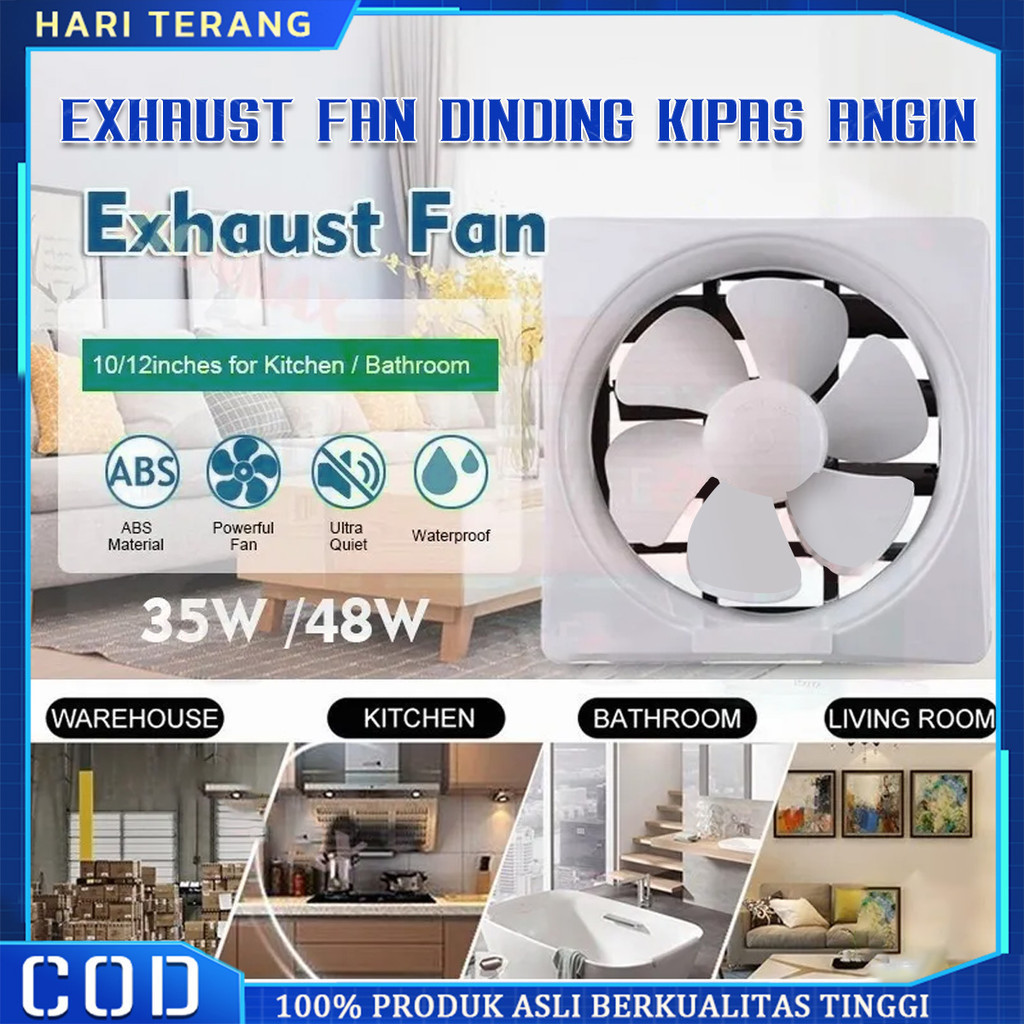 Exhaust Fan Dinding Kipas Angin Hexos 6inch Dan 8inch Pembuangan Hexos 23.5x20cm (6inch) Dan 29x24cm