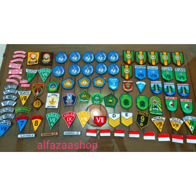 Bordir BADGE SEKOLAH / ATRIBUT SEKOLAH (BORDIR KOMPUTER)