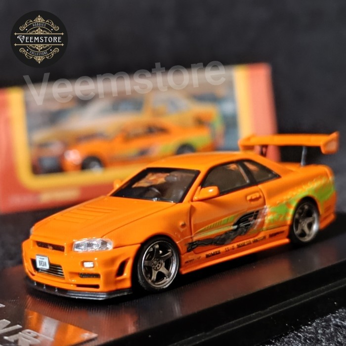 Nissan GTR R34 Z Tune High Wing Bryan FnF Fast Speed Mainan Diecast