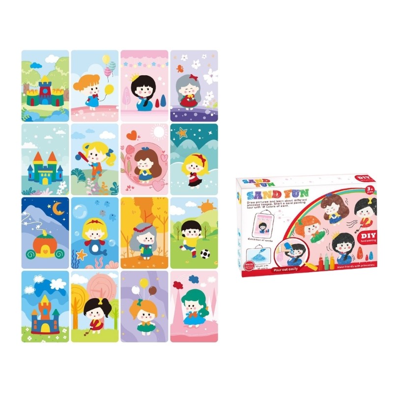 

Colorful Sands Art Picture Kits for Kids Handmade Sands Draw Craft Set Birthday Present Colored Sands Painting Accessories