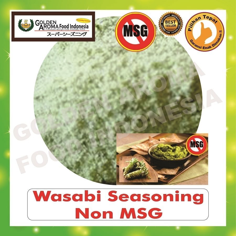 

Bumbu Tabur Rasa Wasabi Non MSG 500Gr Bubuk Tabur Wasabi Seasoning Powder No MSG 1/2Kg Murah Enak
