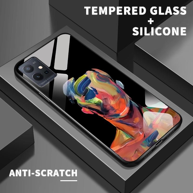 Casing Kaca Keras For Vivo T1 5G T1x 4G T2 4G T3 U10 U3x U20 U3 X50 Lite Z1 Z1i Z1 Lite Z1x Z3x Z5i 