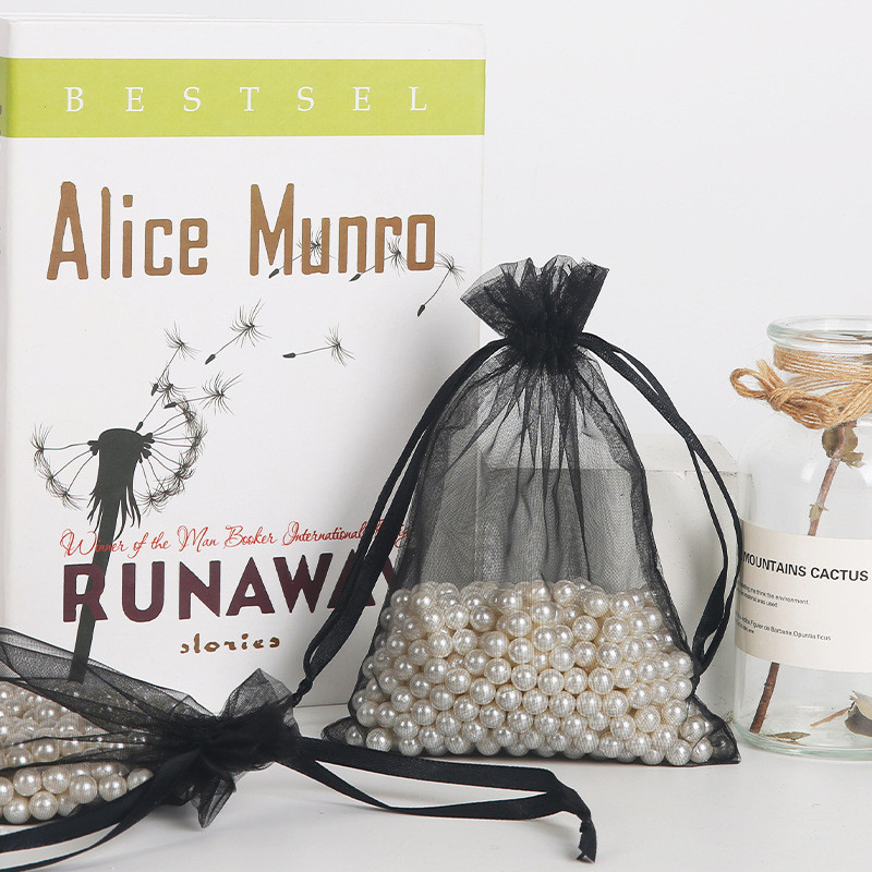 

50/100Pcs Black Organza bag 7x9 9x12 10x15 13x18 cm jewelry gift packaging drawstring bag Christmas wedding small yarn bag