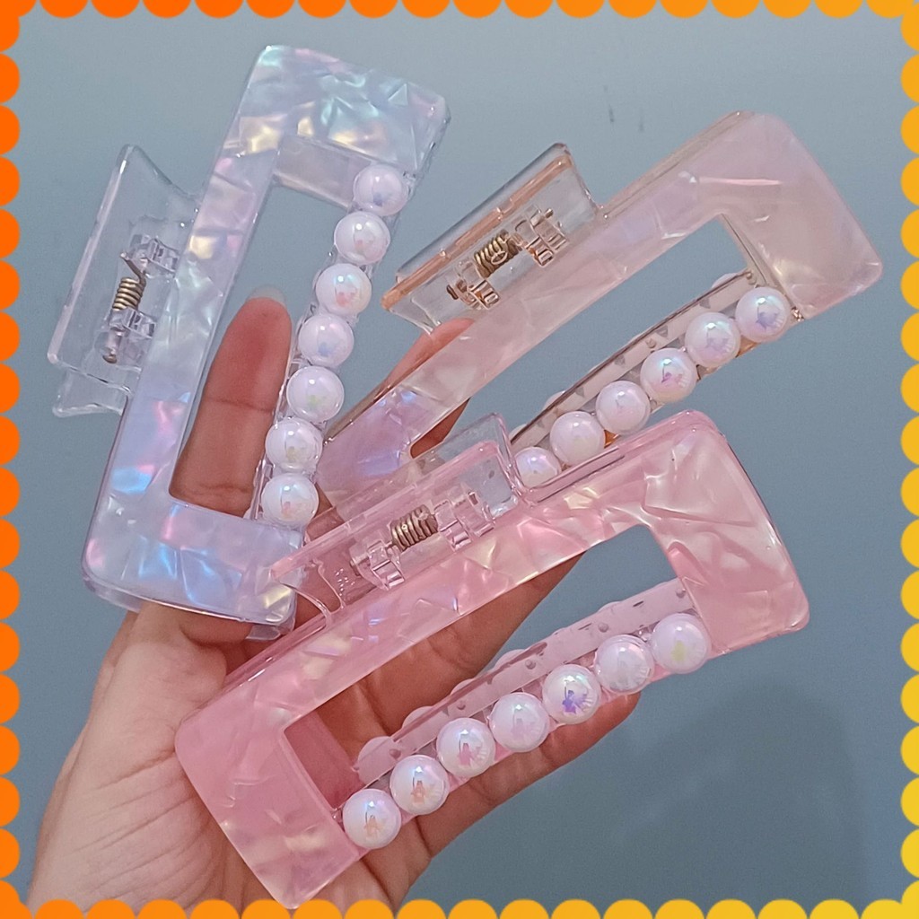Jepit Rambut Korea Premium Jedai Wanita Besar Marmer Mutiara Acrylic High Quality ANTI PECAH Clips