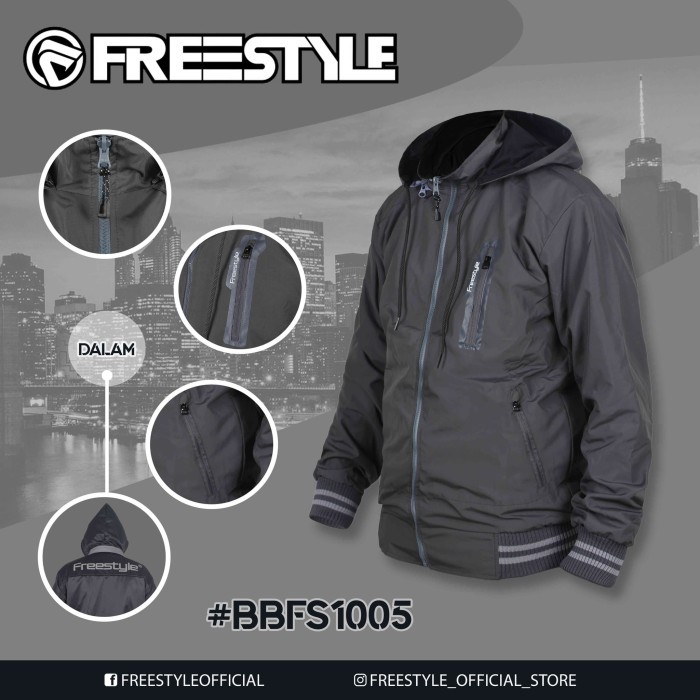 ✨BISA COD✨ -Jaket Parasut Pria Waterproof Windproof Jaket Jumbo Big Size Freestyle - BBFS1004, XXXL