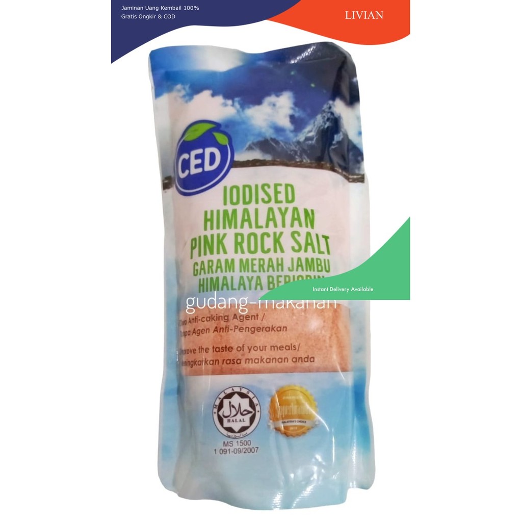 

lv Natural Himalayan Pink Rock Salt CED / Garam Himalayan 500gr - Standard