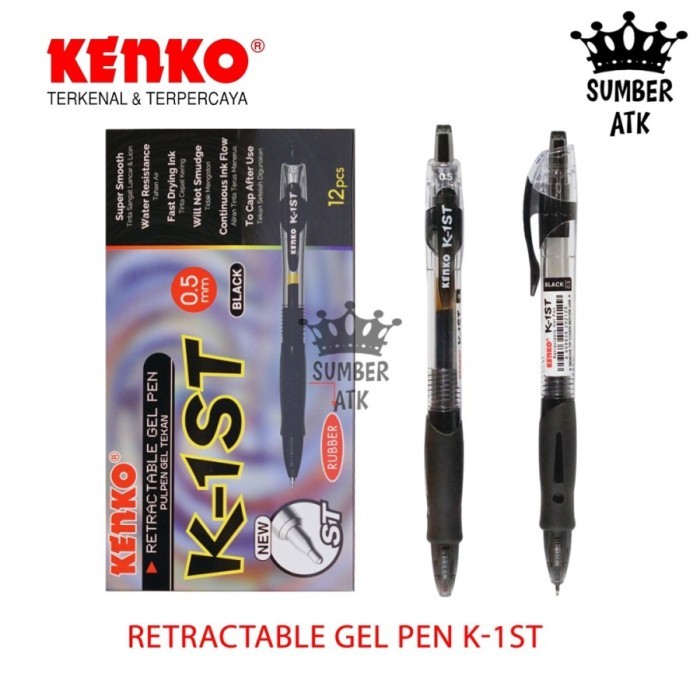 

New- Pena / Pulpen KENKO GEL PEN K-1ST Retractable Gel pen Cetek K-1 ST