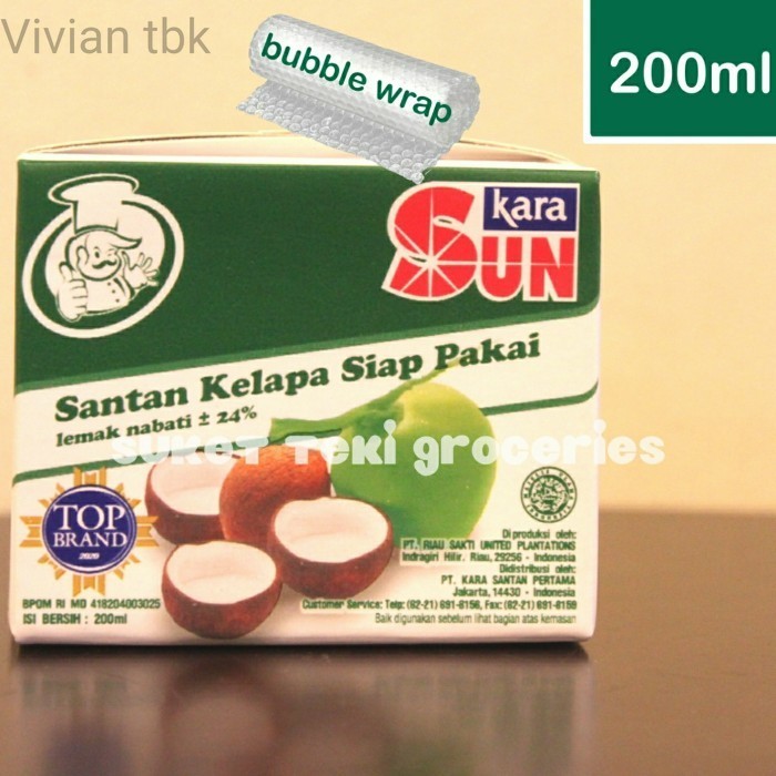 

vv Sun Kara 200ml Santan Kelapa Siap Pakai Kotak 200 ml SATUAN