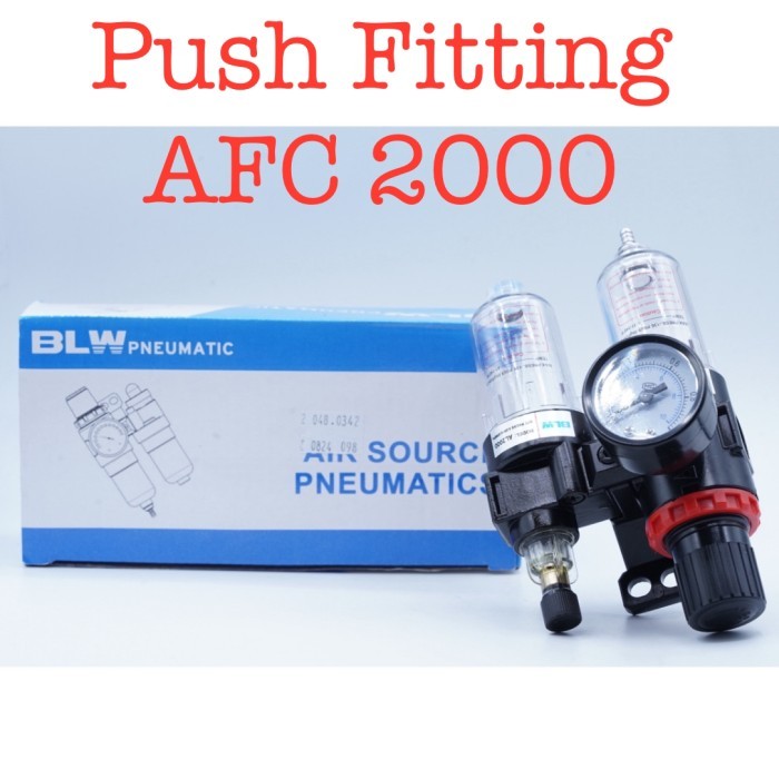 Push Fitting AFC2000 AFC 2000 Filter Regulator Saringan Kompresor Angin Pneumatic Filter Air Treatme