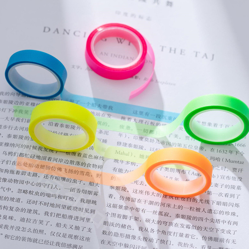 

5 Colors Stickers Transparent Fluorescent Index Tabs Flags 5m Sticky Note Stationery Children Gift School Office Supplies