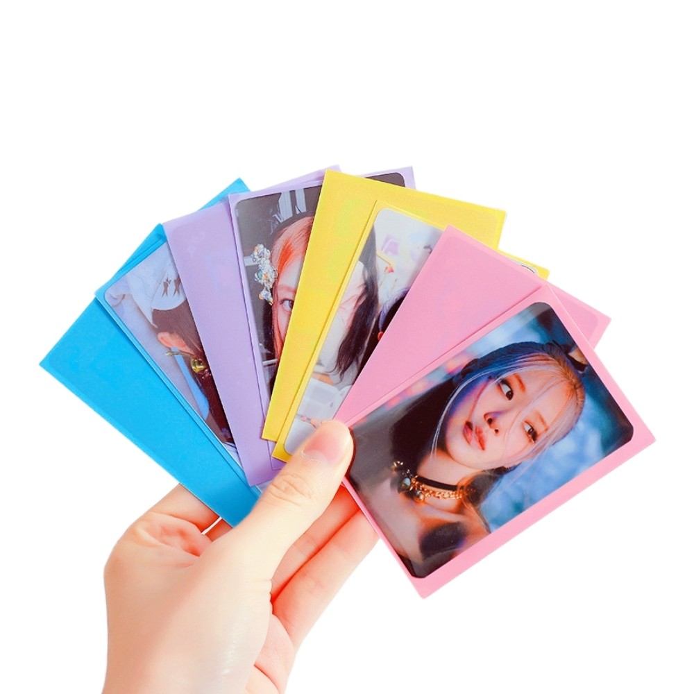 

Holographic & Colorful Card Sleeves for KPOP PhotoCards, 5 Colors, 20 PCS per Pack, Clear & Durable PP Material, Standard Size