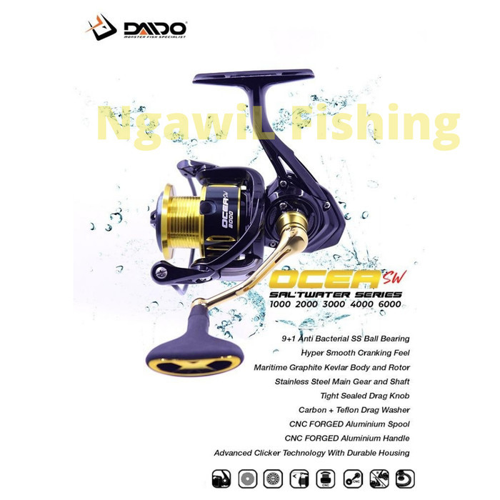 Reel pancing DAIDO OCEA SW / HYDRA power Handle 1000/2000/3000/4000 - OCEA SW, 2000