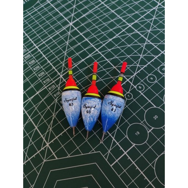 PELAMPUNG KUMBUL PANCING KLEM STARLET PANJANG 7 CM WARNA PUTIHBIRU