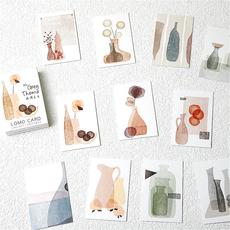 

28pcs Box Lomo Paper Cards Writable Small Journal Scrapbook Greeting Message Bookmark Cute Photo Wall Sticker Decoration Gift