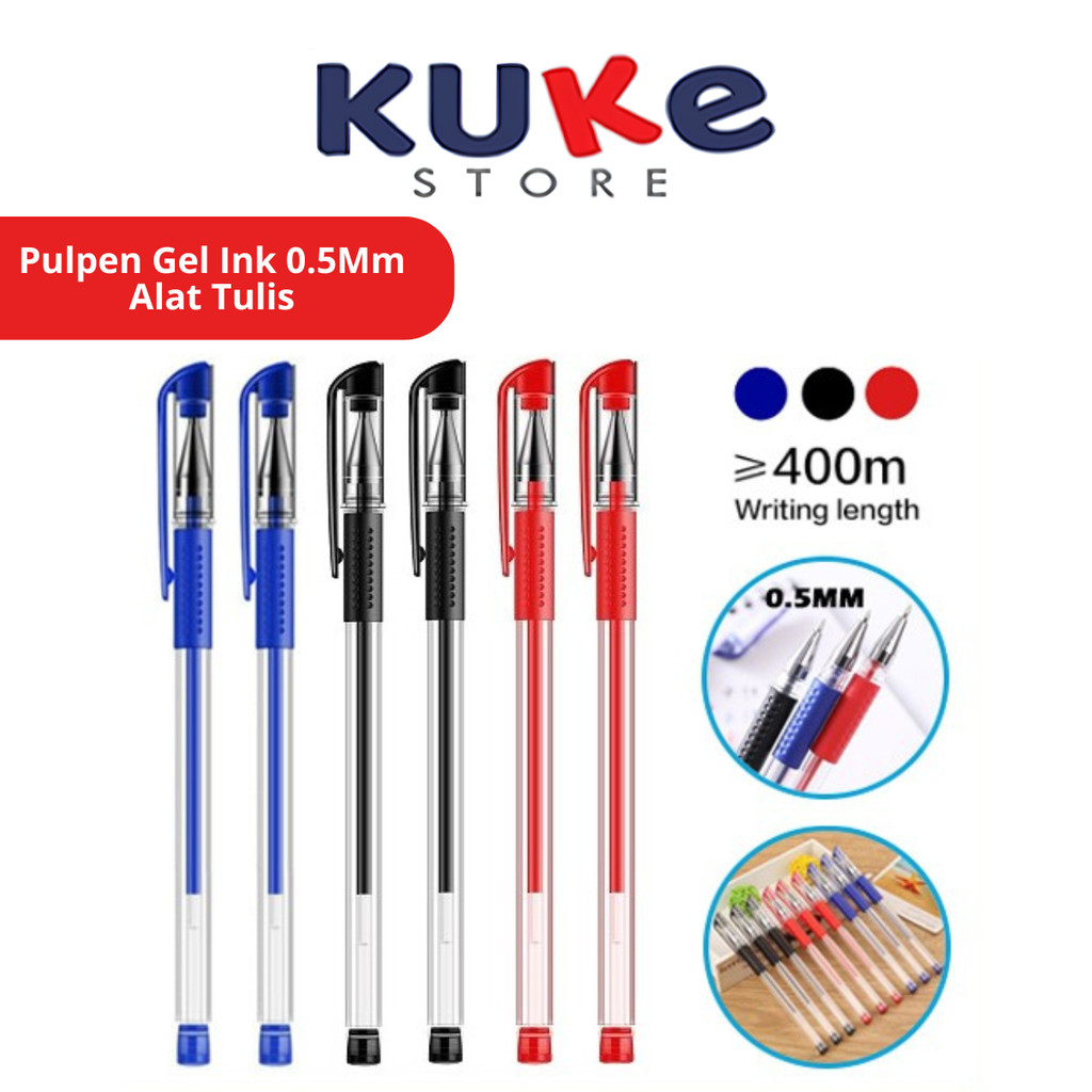 

Pulpen Gel Ink 0.5Mm Alat Tulis Kantor Sekolah Pena Pen Tinta Cair Standart Warna Merah Hitam Biru