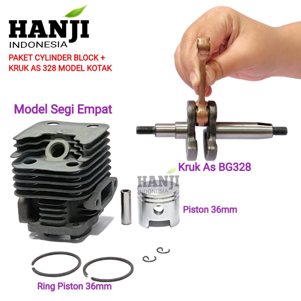 Cylinder Blok + Kruk As Mesin Potong Rumput 328 Kruk As + Cylinder Block Mesin Potong Rumput 328 Mod