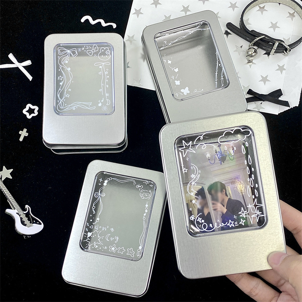 

Kpop Photocards Storage Box With Window Ins Photo Cards Storage Box Packing Supplies Portable Idol Photocards Case 