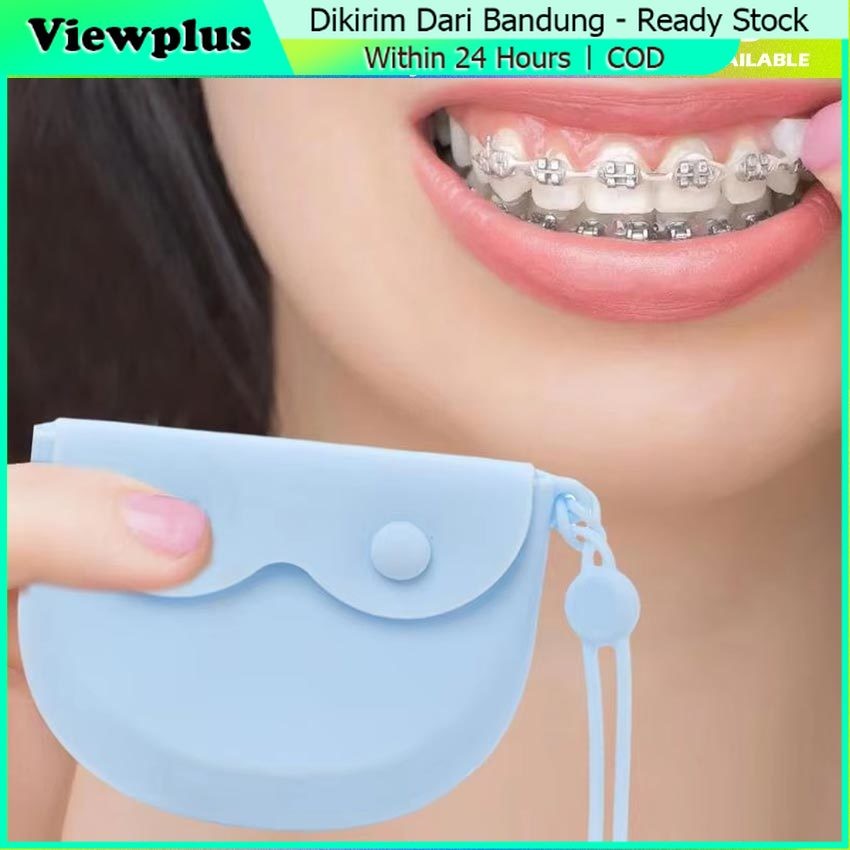 Tempat Retainer Gigi Portable Storage False Teeth Box Kotak Gigi Palsu - Silikon Tas Tempat Retainer