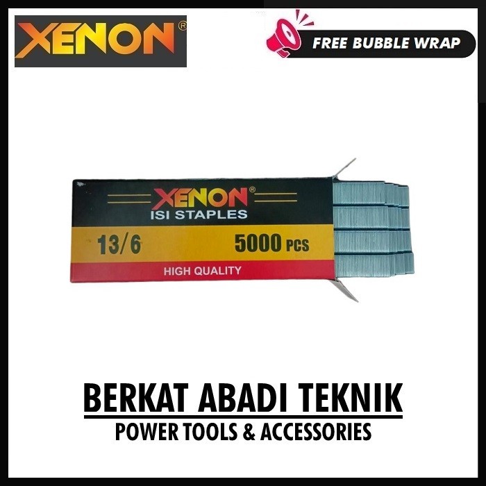 

XENON Isi Staples 13/6 Mesin Paku Tembak U Mata Air Nailer Nail Gun Angin Stapler Jok Motor Sofa