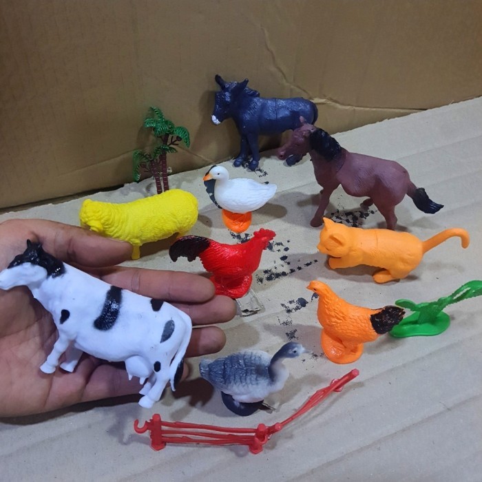 "Anh.S" -  TERMURAH MAINAN MINIATUR HEWAN KARET HEWAN TERNAK LUCU - Set 2