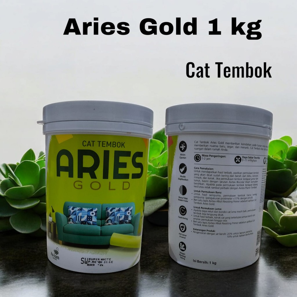 CAT ARIES  GOLD TEMBOK 1 KG, CAT AVIAN EMULSION ,CAT TEMBOK AVIAN ARIES 1KG , ARIES GOLD